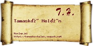 Tamaskó Helén névjegykártya